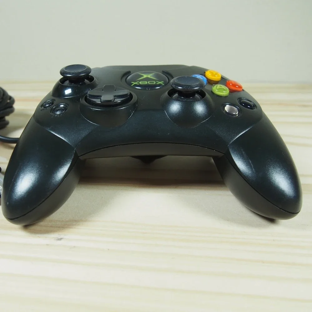 Original Xbox OEM S Type Black Controller w/ Break Away Cable Fully‎ Tested EUC